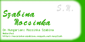 szabina mocsinka business card